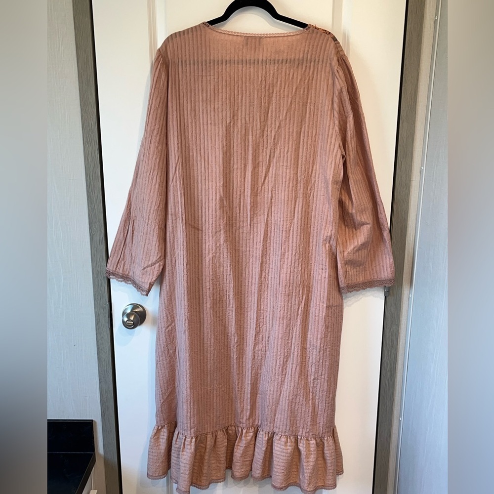 Willow Creek Prairie Cotton Blend Gown Lounger Dress Cottagecore USA Large - Picture 2 of 6